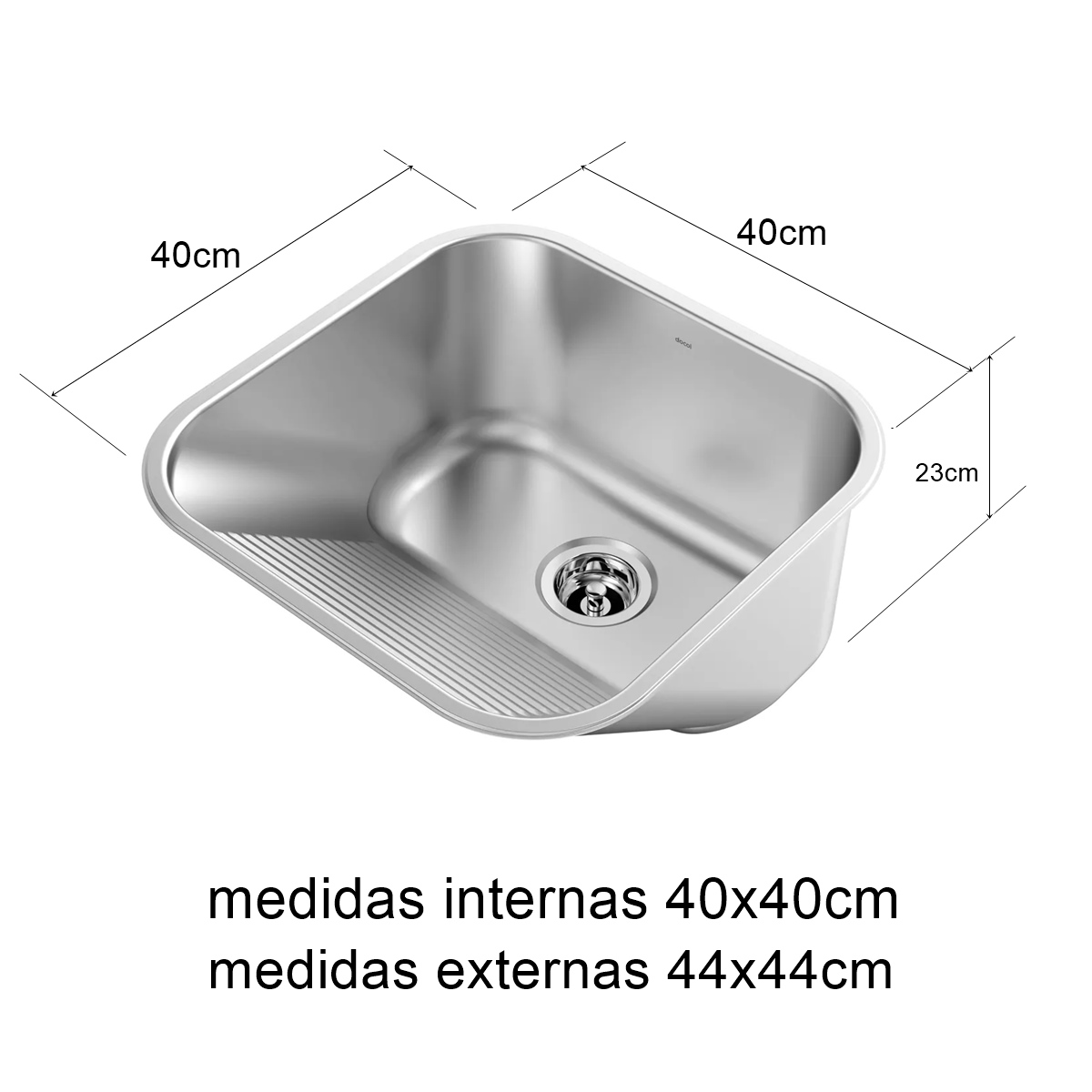 Tanque Inox Docol Pequeno 40x40x23cm Acet...