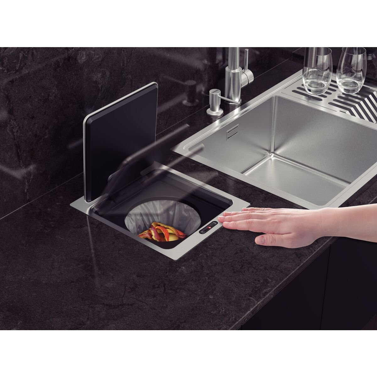 Lixeira Inox Quadrada Embutir Com Sensor ...